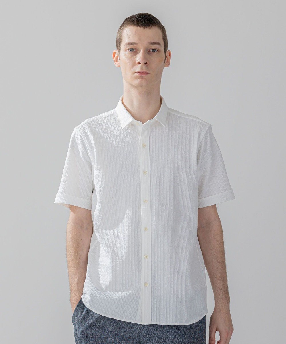 JOSEPH HOMME 【WEB・一部店舗限定】 ドライサッカーストレッチ　半袖レギュラーカラーシャツ 