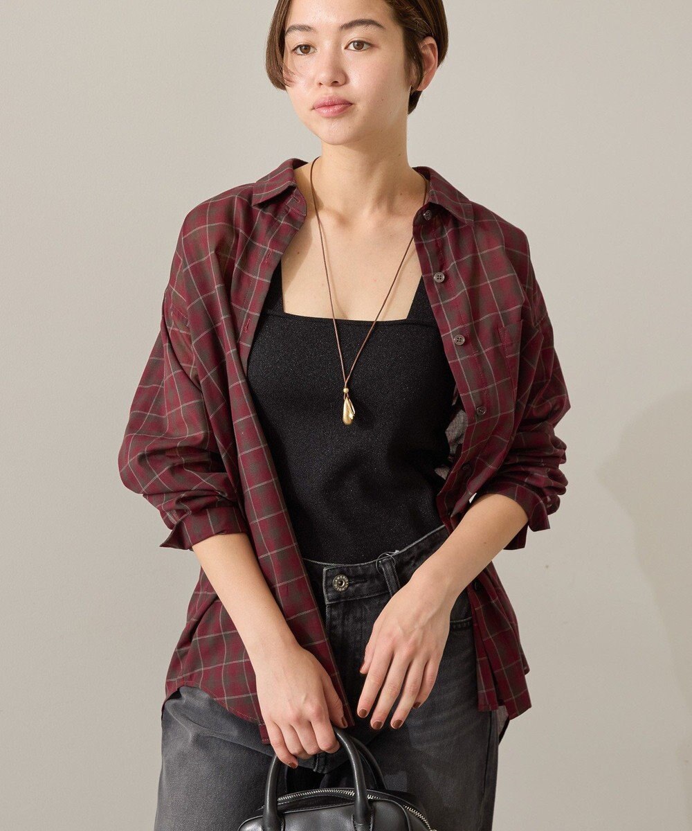 AMERICAN HOLIC シアーチェック柄オーバーシャツ 