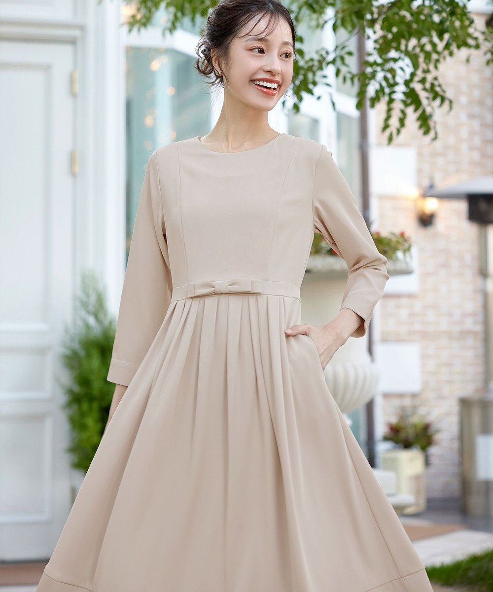 Tiaclasse L 【セレモニー・新色追加】リボンベルトフレアワンピース 