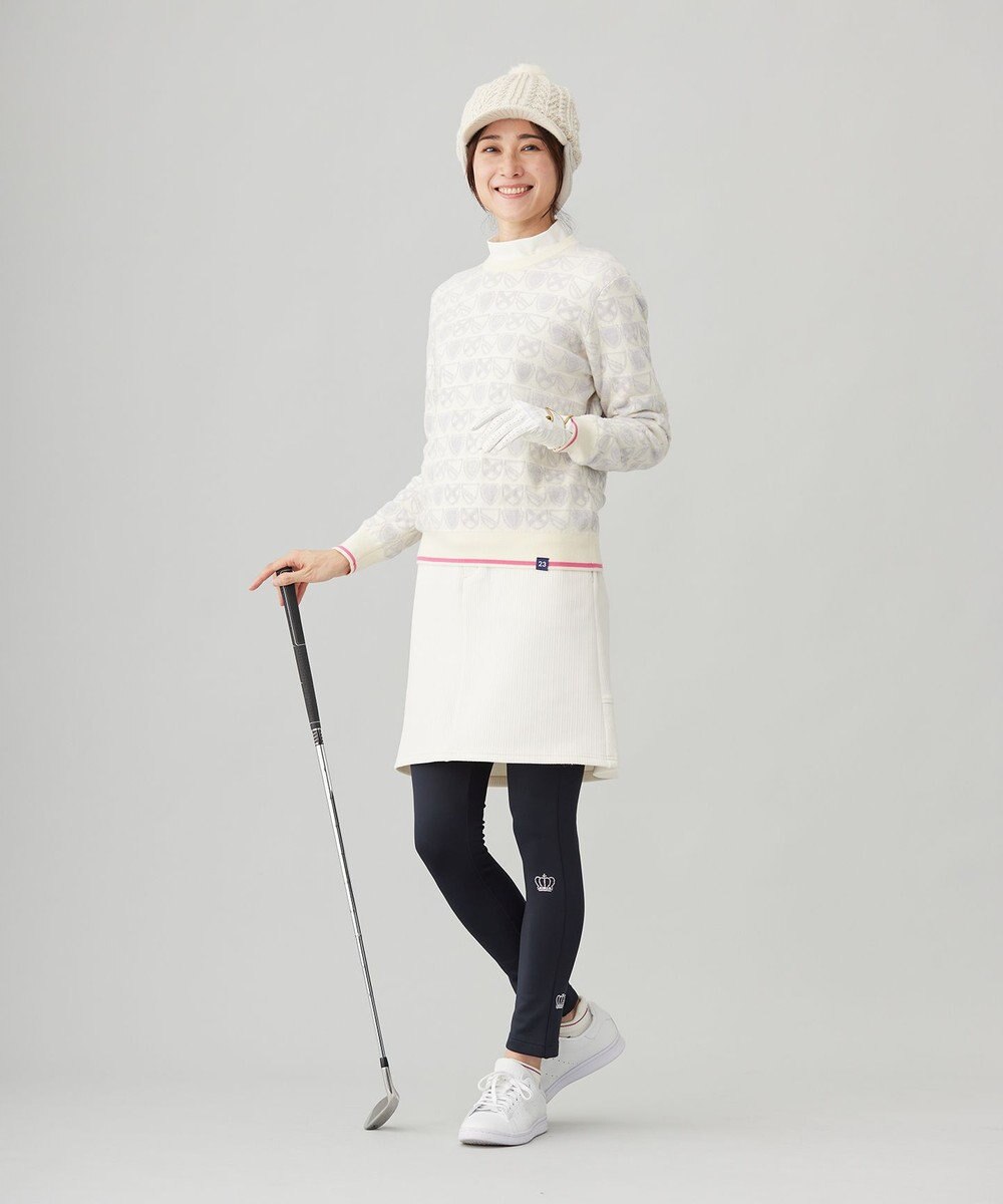 23区GOLF 【WOMEN】エンブレムジャガード ニット 