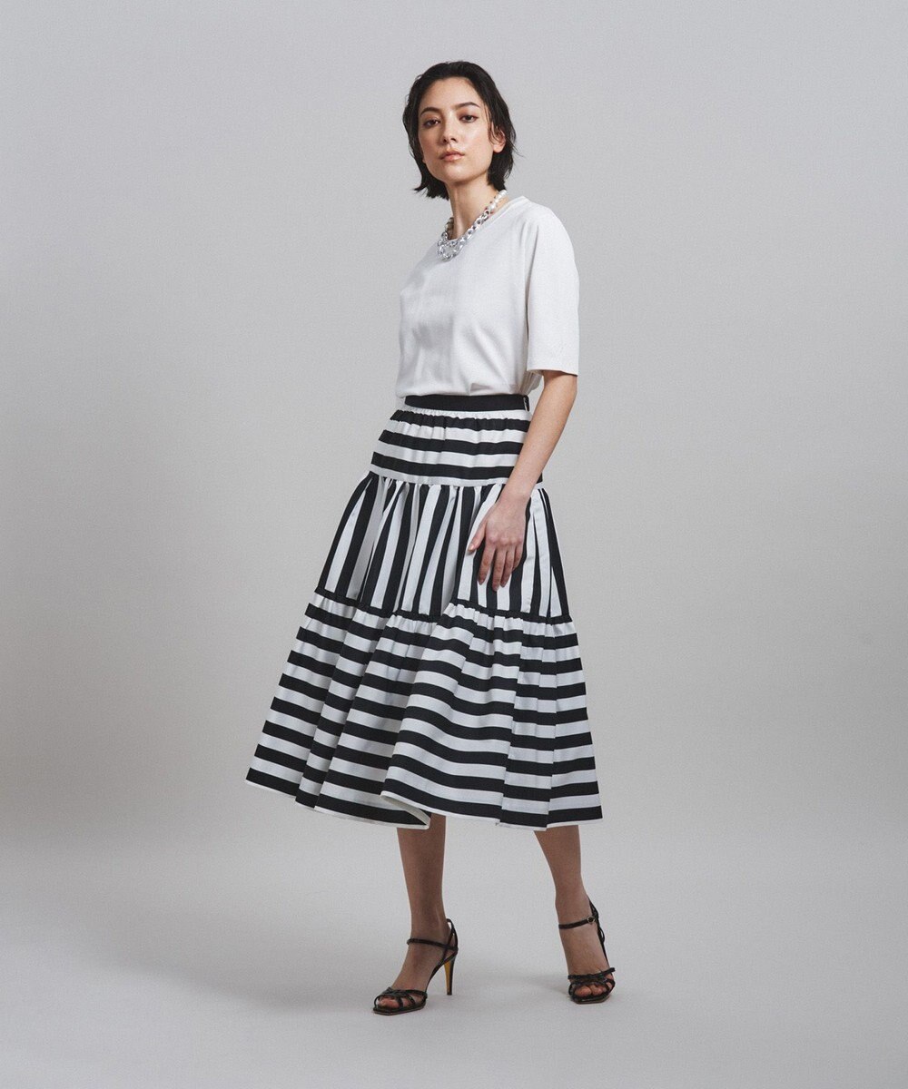 GRACE CONTINENTAL ボーダーコンビスカート 