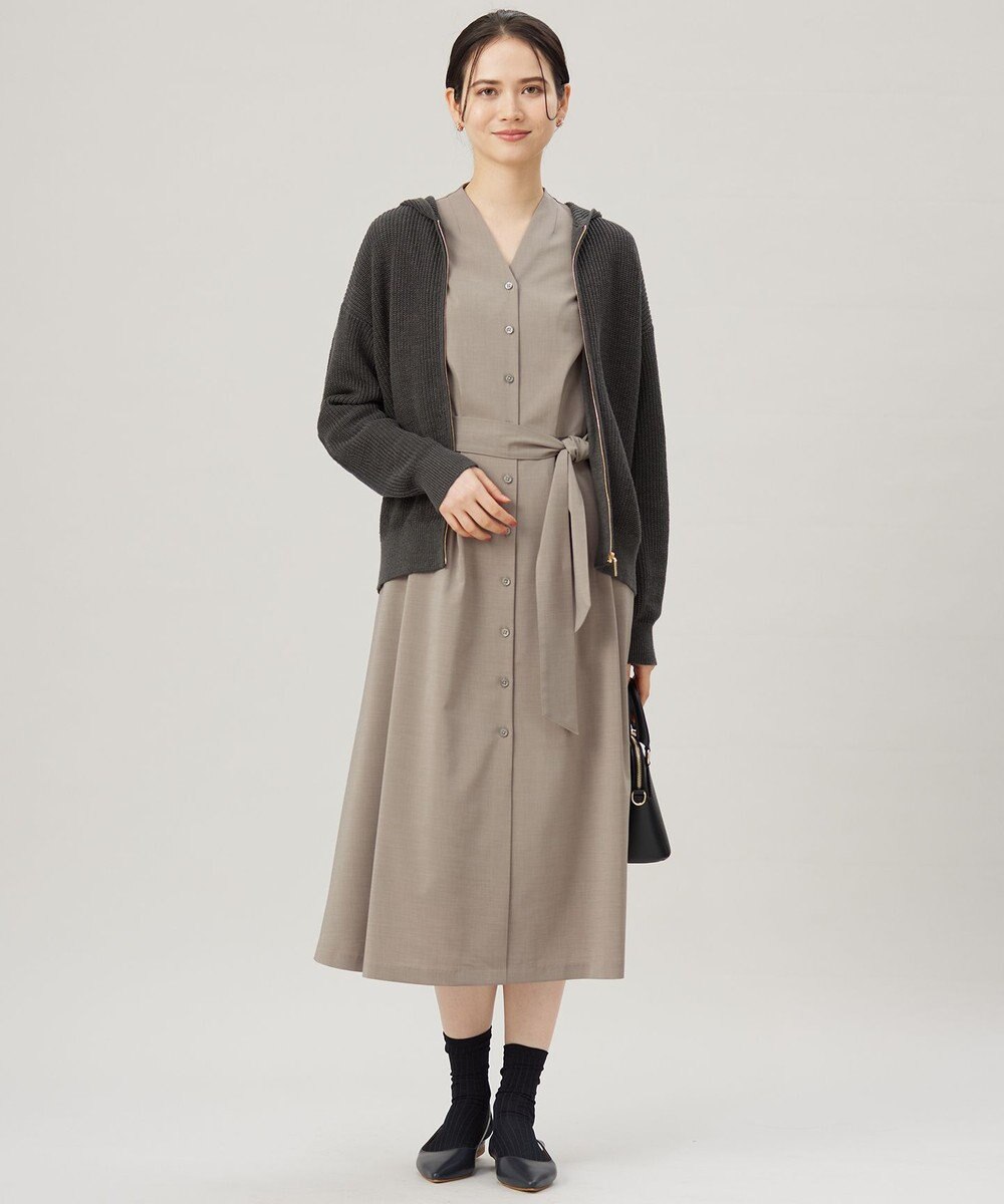 自由区 L 【接触冷感・UVカット・吸水速乾・洗える】ドライタッチファンクショナル ワンピース 