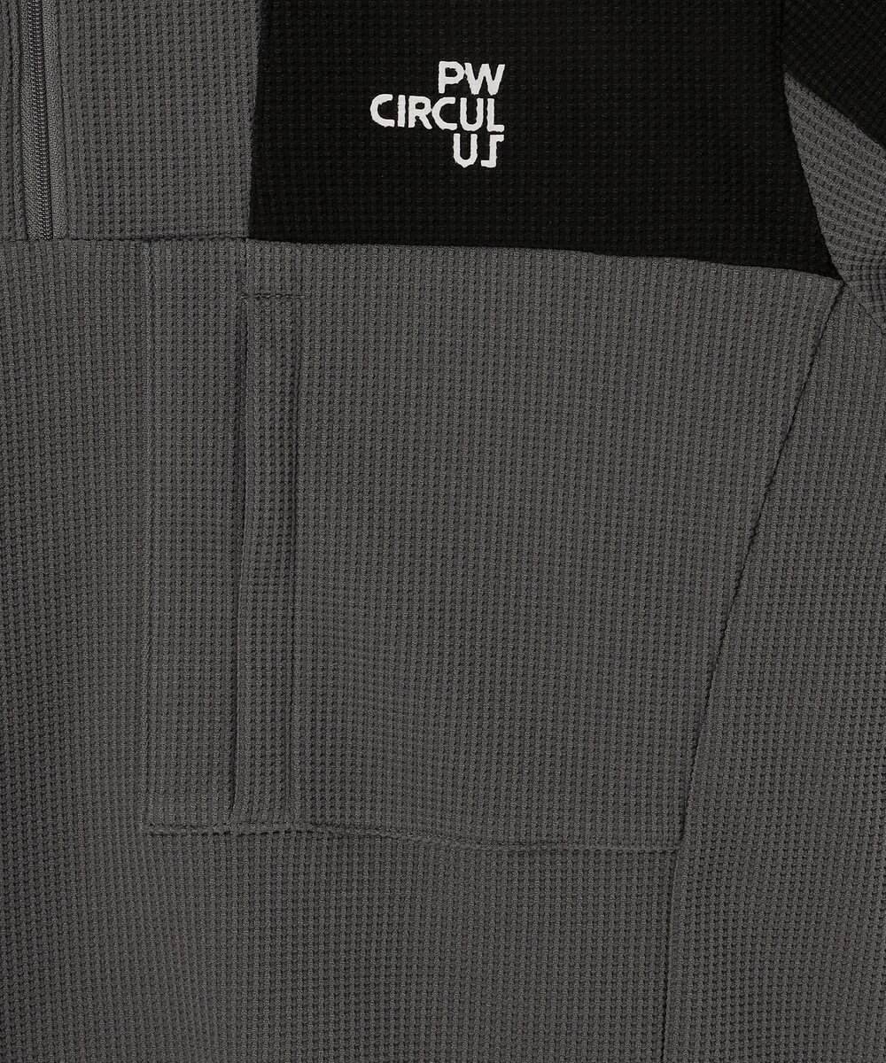 PW CIRCULUS 今が旬トップス！【ドライな肌触り / UV遮蔽率98.9% UVカット / ストレッチ】【MEN】ワッフルハーフジップトップス  ゴルフ 