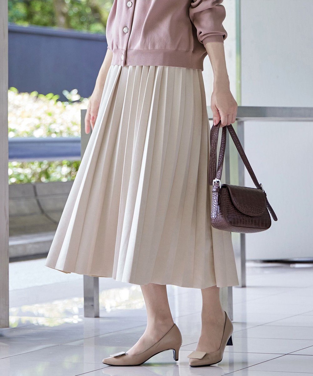 Tiaclasse 【新色追加】スエードポンチプリーツスカート 