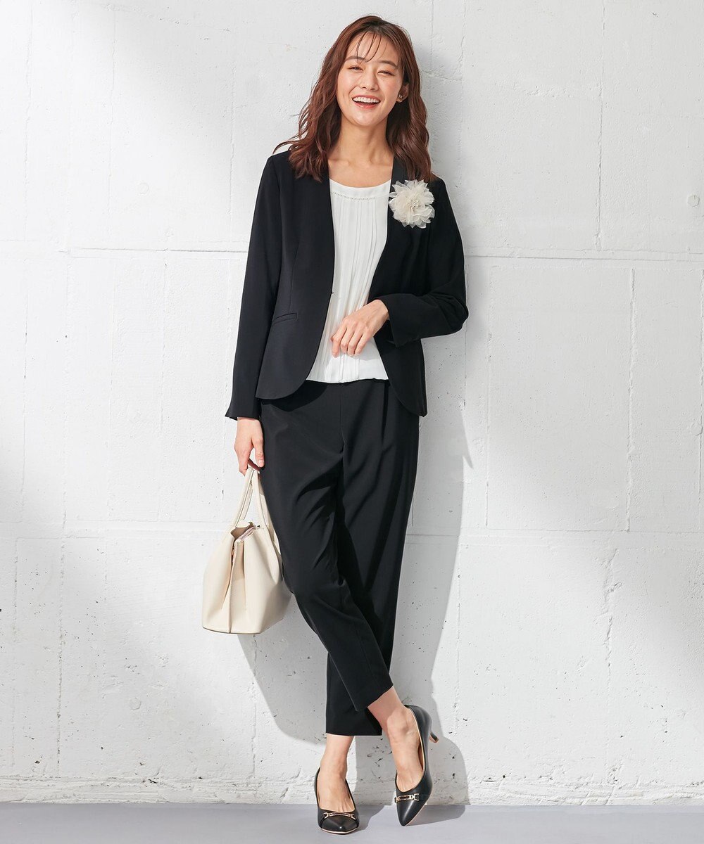 ANY SIS 【セットアップ対応】セレモニーダブルクロス テーパード パンツ 