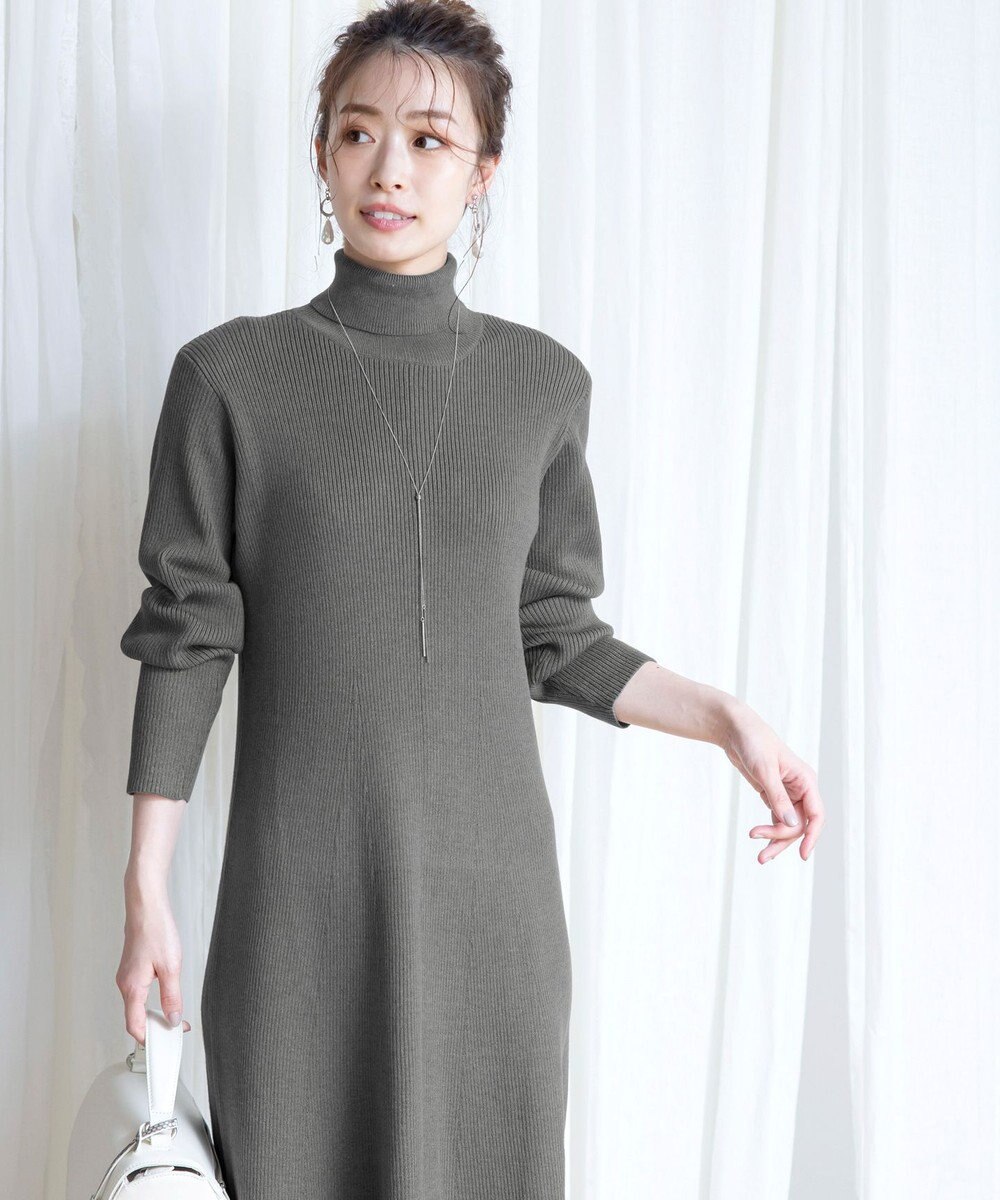 Tiaclasse 【洗える】大人上品なニットカーデ＋ワンピースセット 