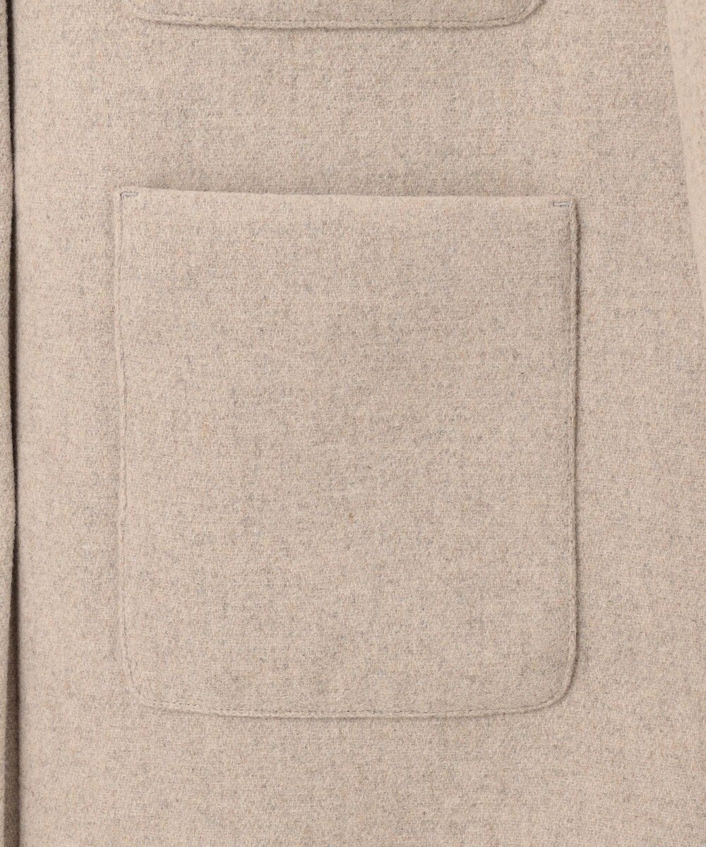 UNFILO ウールブレンド ノーカラーコート 