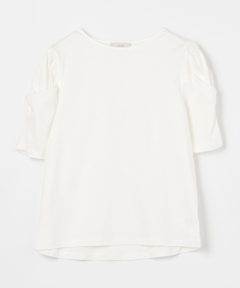 ANY シルケットスムース ツイストタックスリーブトップス 