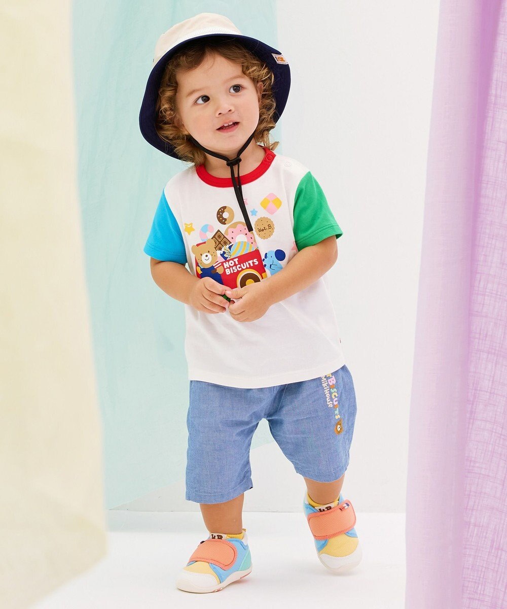 MIKI HOUSE HOT BISCUITS 【80-120cm】 パステルロゴ 6分丈パンツ 