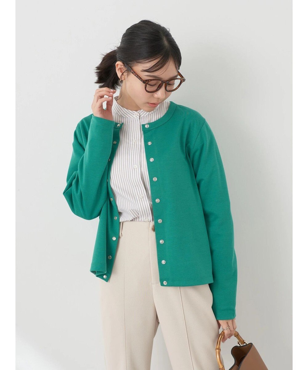 earth music&ecology パールスナップボタンカーディガン 