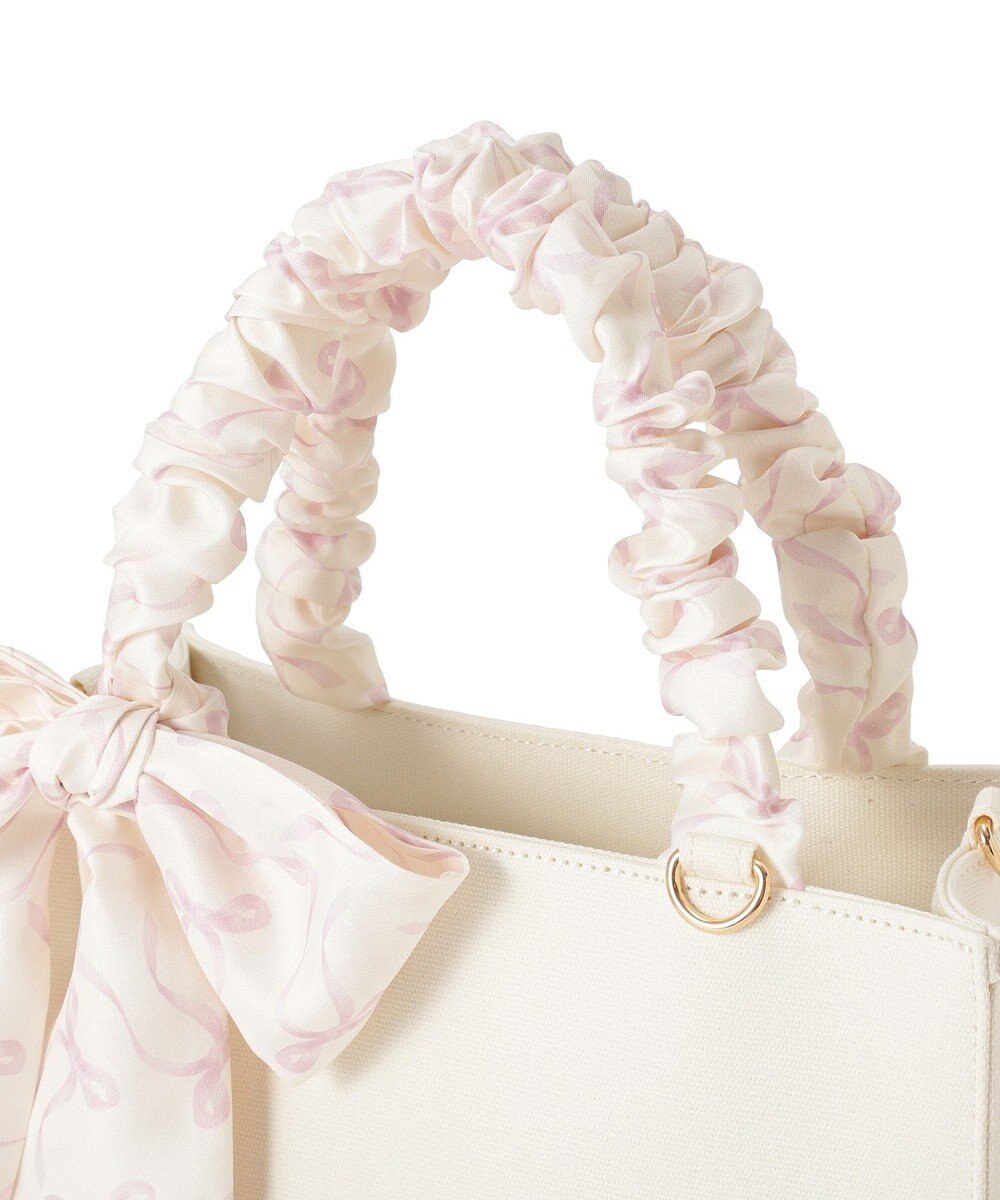 Maison de FLEUR スカーフ付きギャザーハンドル２Ｗａｙバッグ 