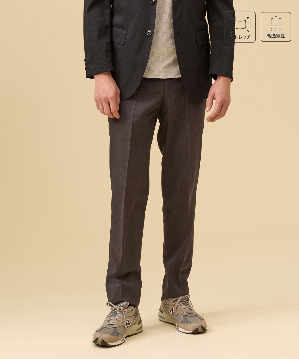 J.PRESS MEN 驚きの軽さ【洗える / 高通気性 / ストレッチ性 / 防シワ】プレーンウィーブ スラックス / ノータック 