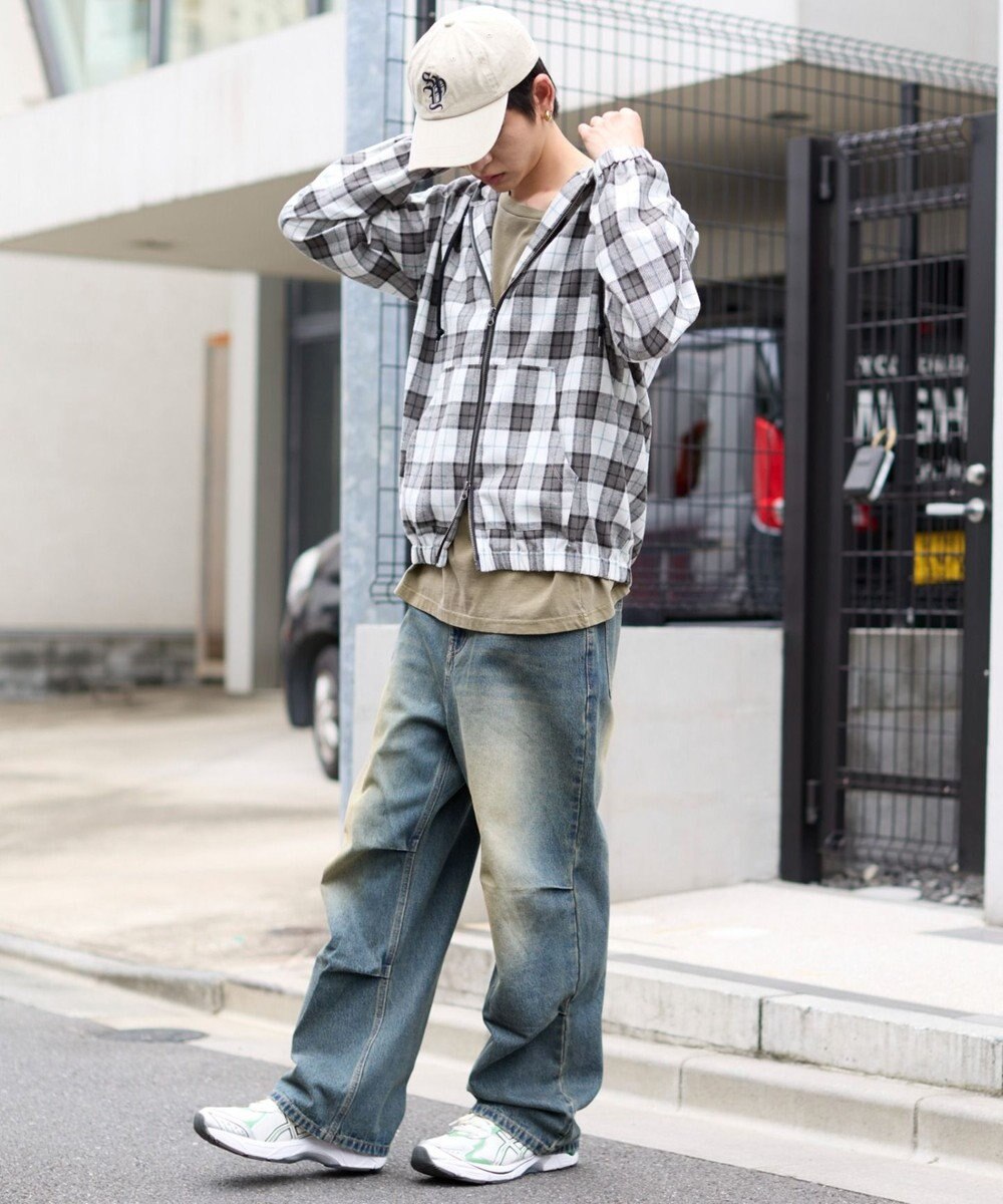 WEGO 【S～Lサイズ展開/ウエスト調整可】パラシュートデニムパンツ 