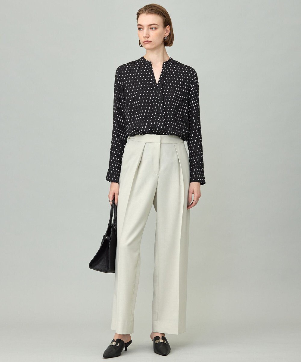 ICB 【UVカット・洗える】ウール2WAYストレッチ ワイドパンツ 