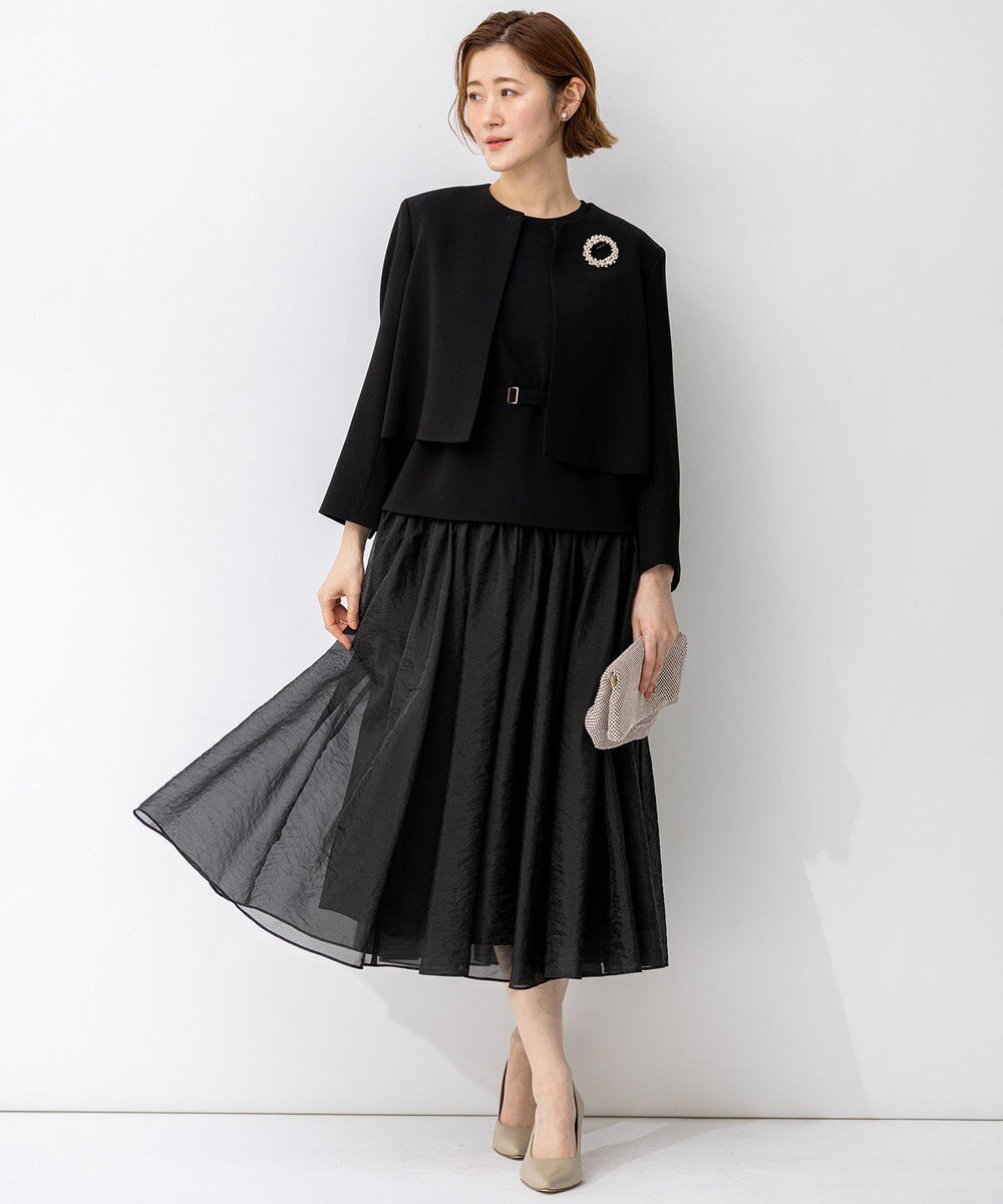 23区 【APPLAUDIR】クリアジョーゼット コンパクトタックジャケット 