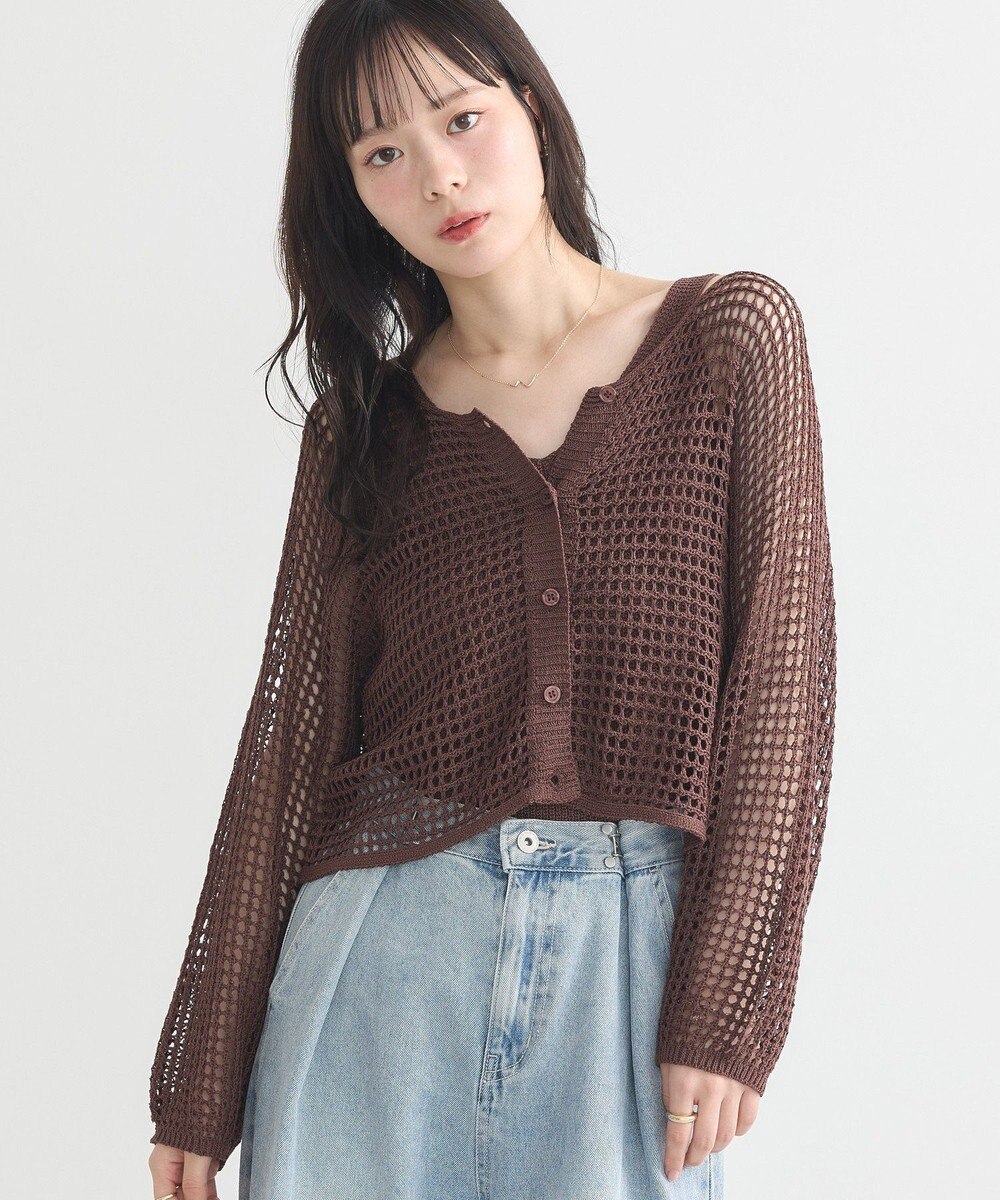 earth music&ecology ＳＥＴ２点メッシュニットカーディガン＋ビスチェ 
