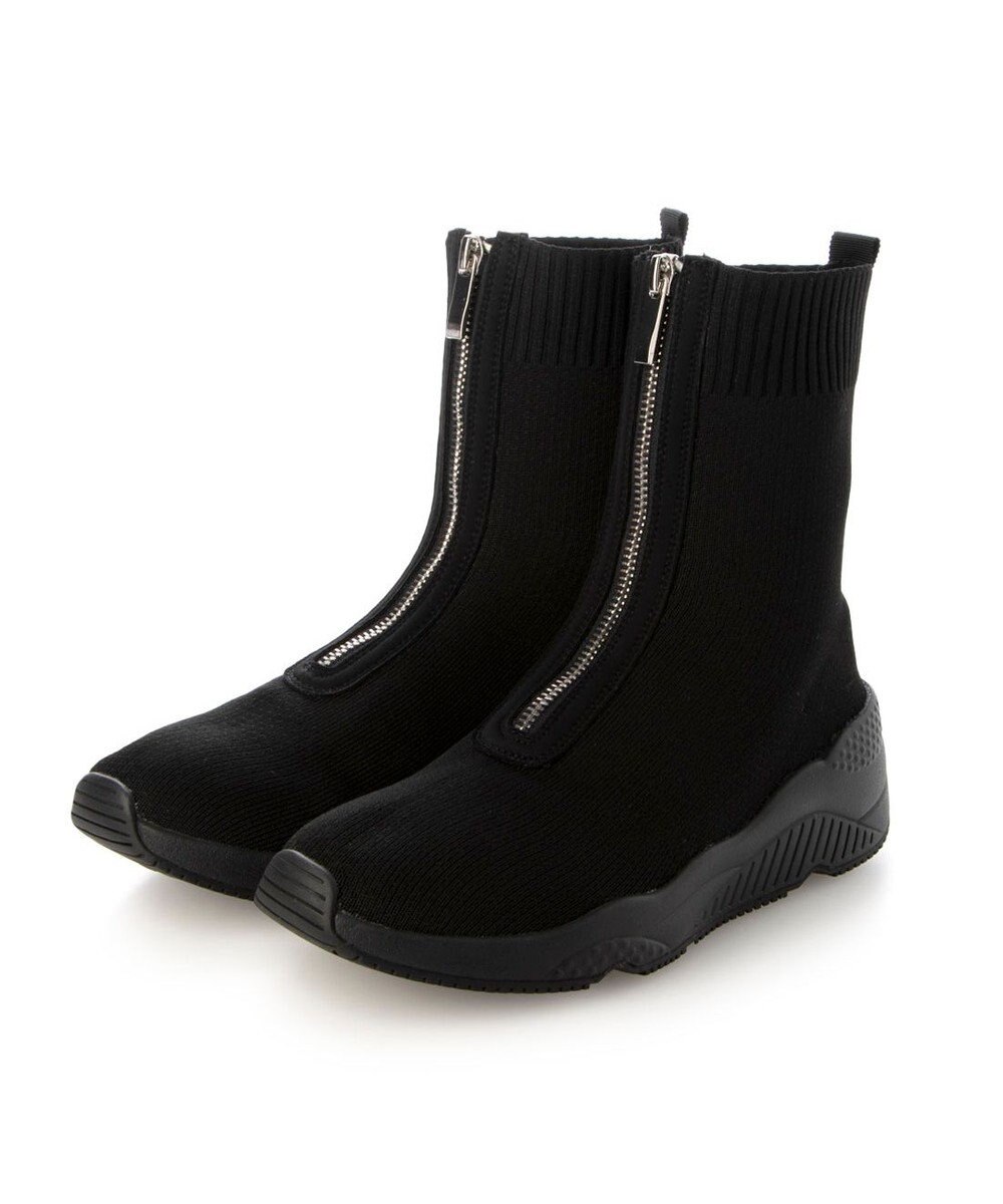 MODE ET JACOMO <carino>フロントジップニットブーツ 