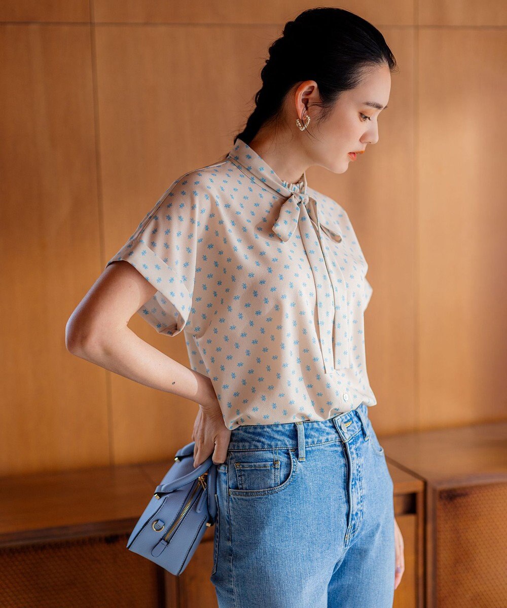 組曲 S 【セットアップ対応可】モノグラムプリント2WAYブラウス 