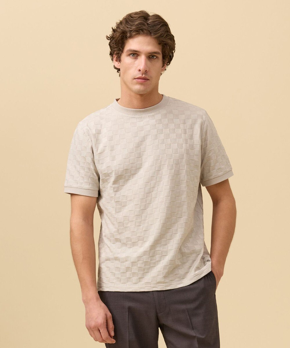 J.PRESS MEN ジャケットインの最適解【接触冷感 / 吸水速乾】【J.PRESS PREMIUM JERSEY】アーガイルリンクス Tシャツ 