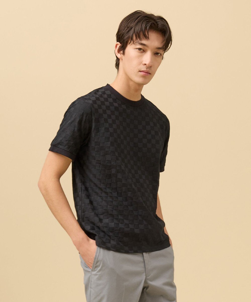 J.PRESS MEN ジャケットインの最適解【接触冷感 / 吸水速乾】【J.PRESS PREMIUM JERSEY】アーガイルリンクス Tシャツ 