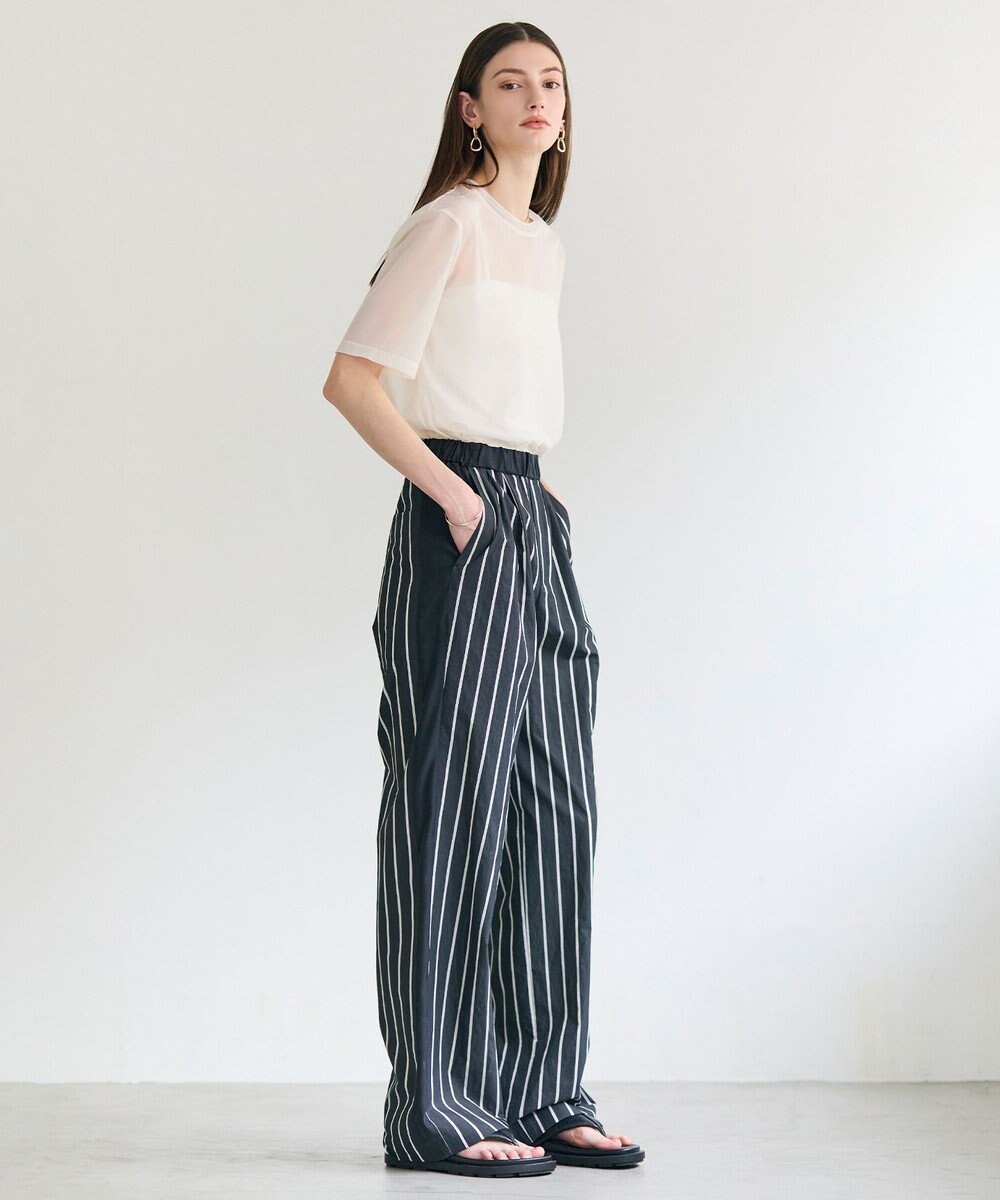 BEIGE， SELEN / リブコンビ シアーTシャツ 