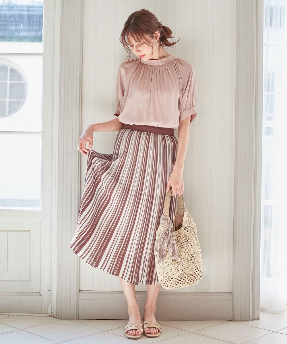 ANY SIS 【セットアップ可】シアーマルチカラーニット スカート 