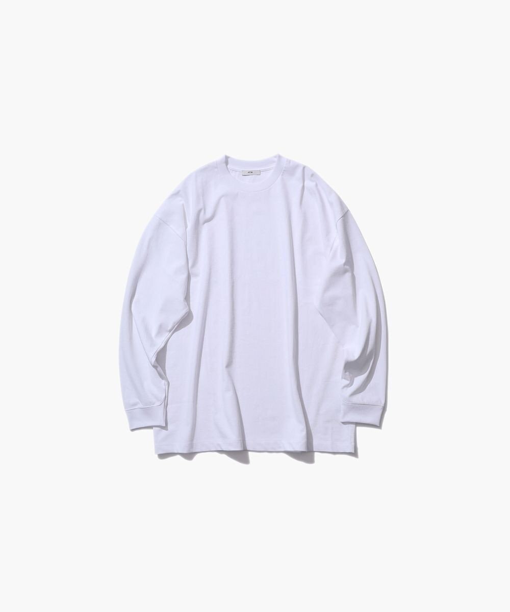 ATON FRESCA PLATE | オーバーサイズ L/S Tシャツ - UNISEX  WHITE