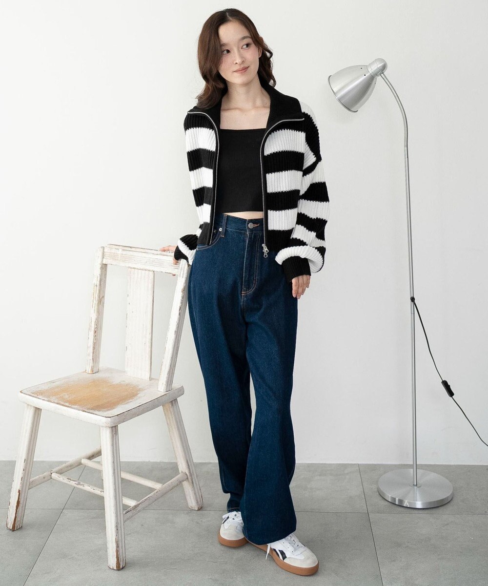 WEGO ダブルジップショートニットブルゾン 