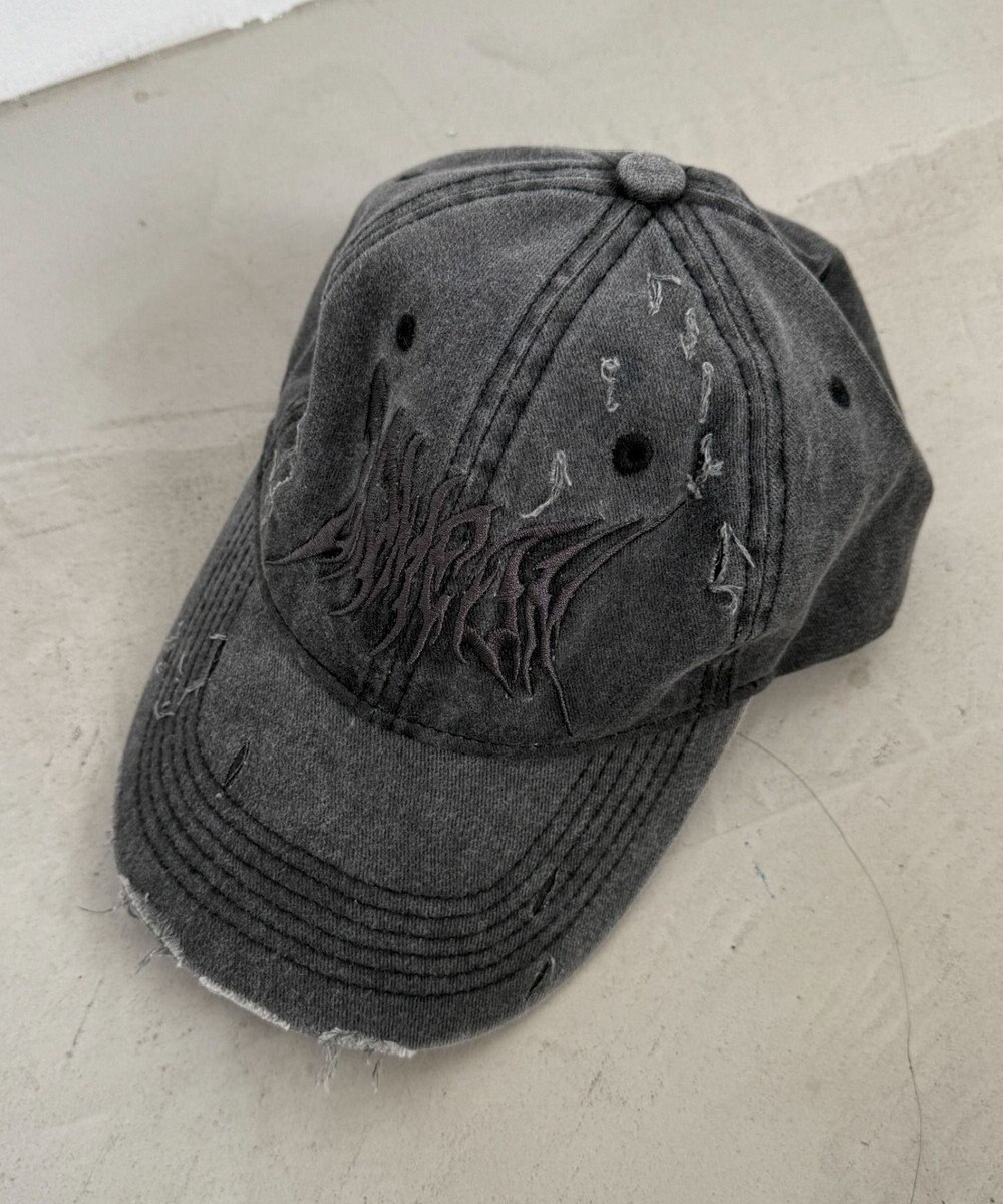 WEGO トライバルロゴダメージピグメントキャップ 