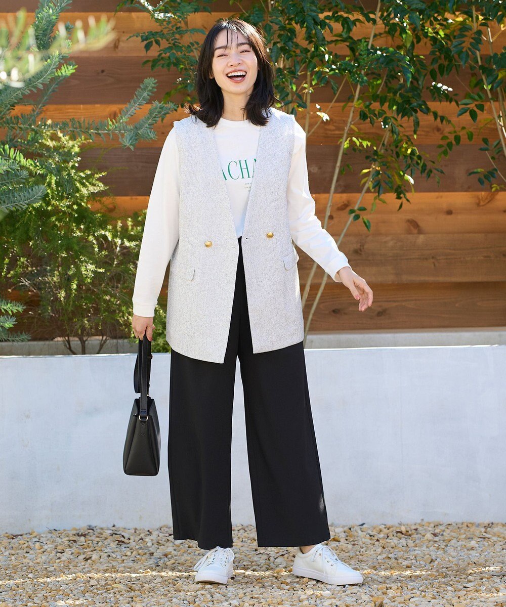 ANY L 【ウエストゴム】イージケア美脚パンツ ワイド 