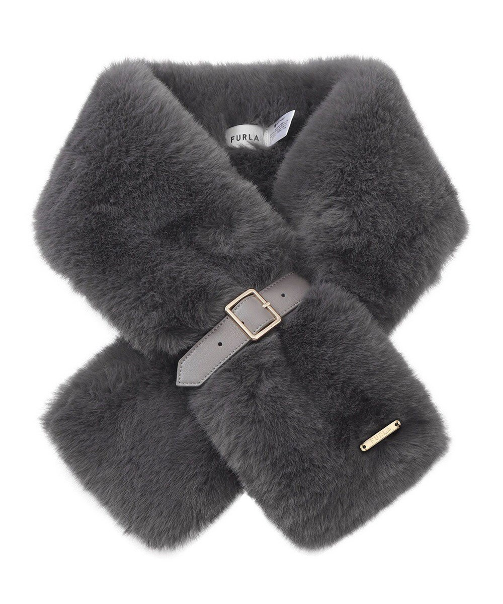 MOONBAT FURLA  ベルト付きフェイクファーマフラー 