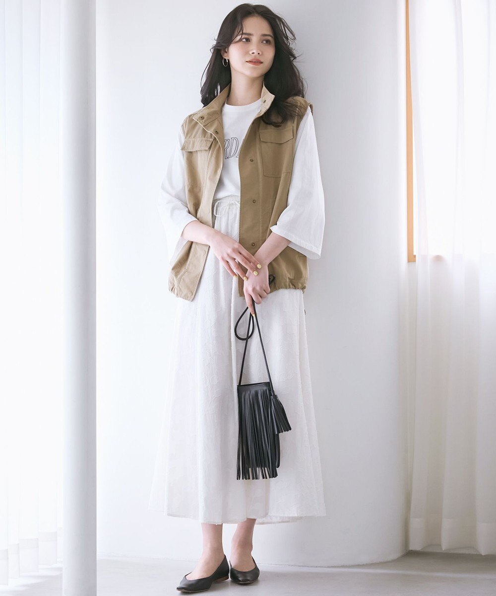 23区 L 【SLOW/一部店舗限定】コットンジャカード スカート 