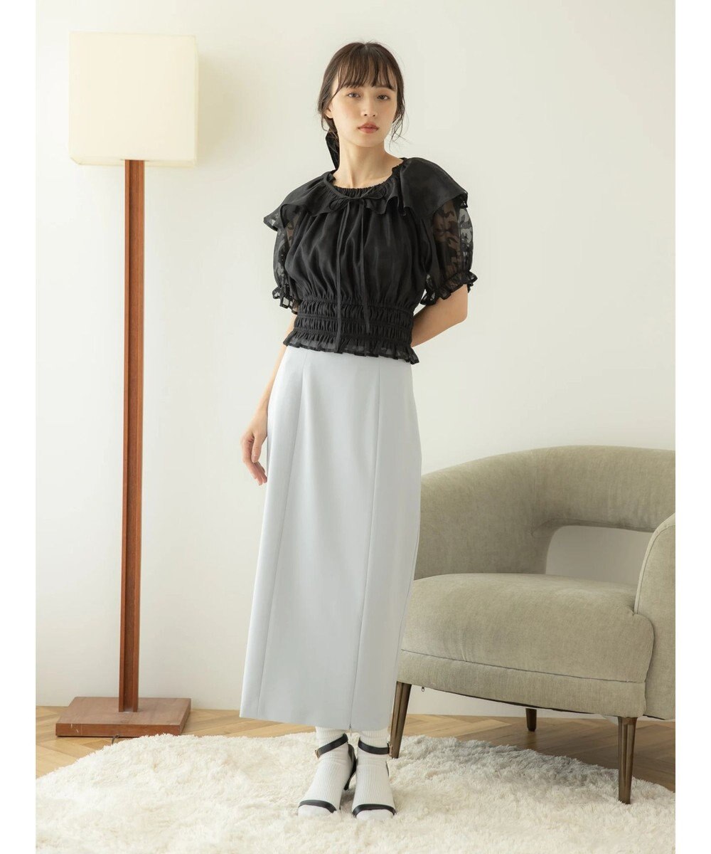 earth music&ecology 衿付きフラワーブラウス 