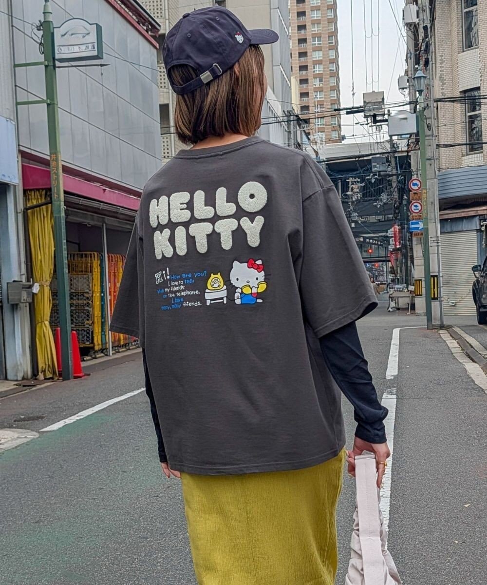 OP／FILA 【Ocean Pacific×ハローキティ】サガラ刺しゅうビッグTシャツ 