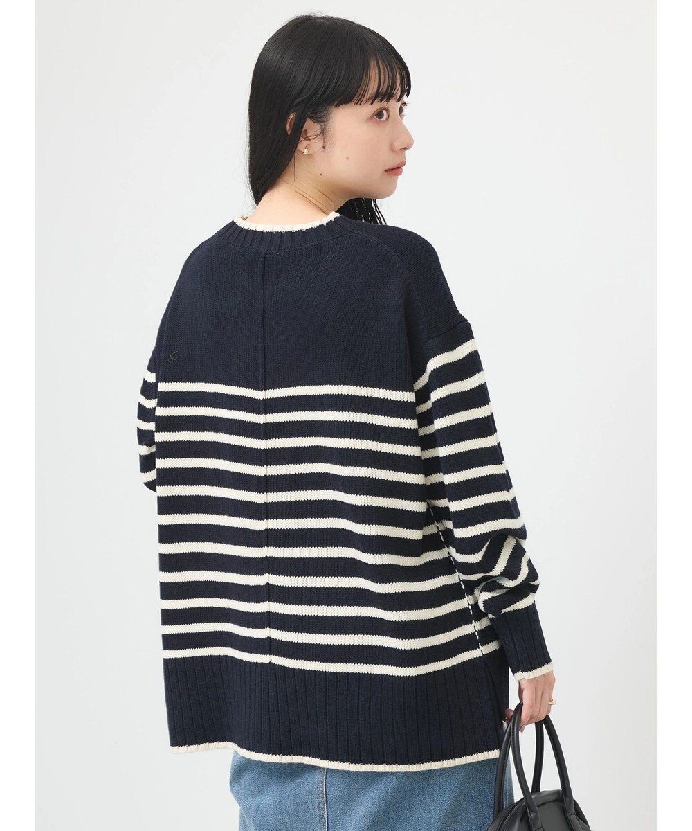 earth music&ecology ウォッシャブル脇スリットクルーネックプルオーバー 