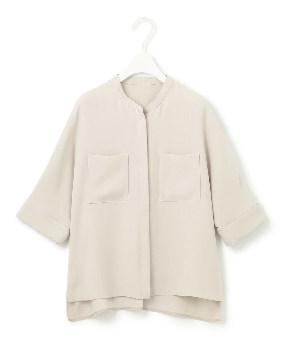 ICB L 【洗える】ライトダブルクロス クロップドシャツ 