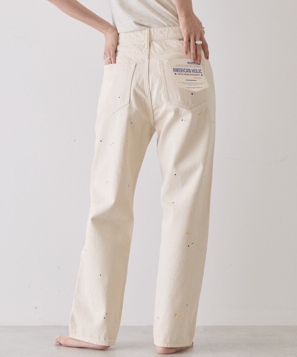 AMERICAN HOLIC ルーズストレートペイントデニム 