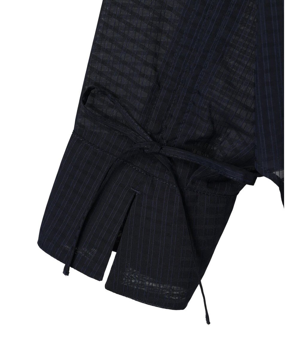 Green Parks シアーチェック袖ドロストシャツチュニック 