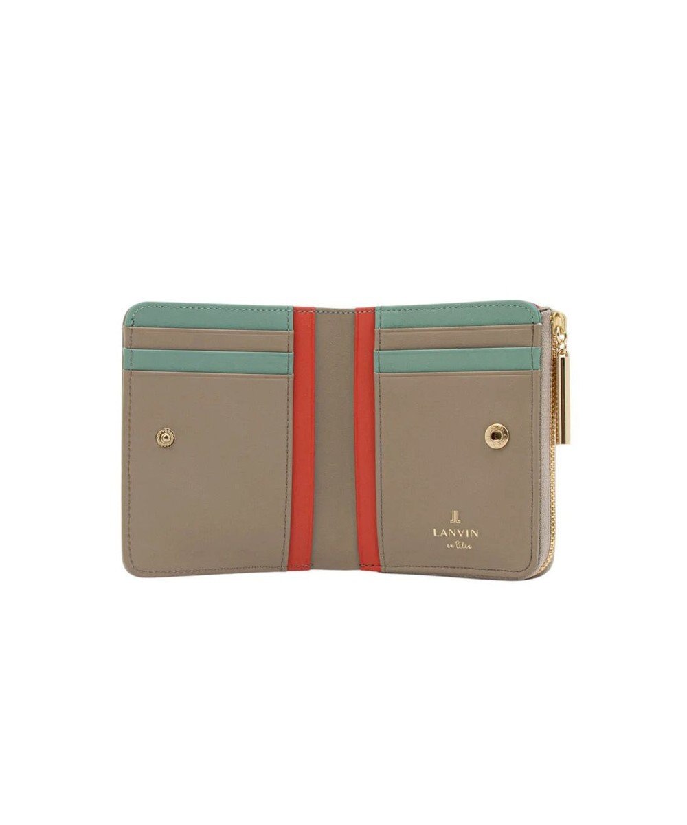 LANVIN en Bleu リュクサンブールカラー 二つ折りLファスナー財布 