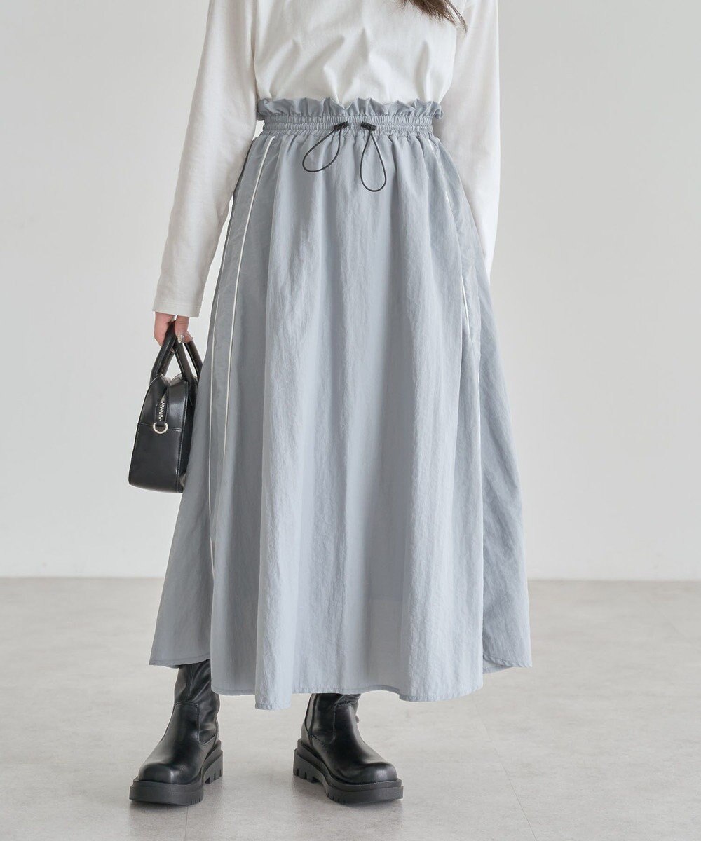 Green Parks ナイロンラインフレアスカート 