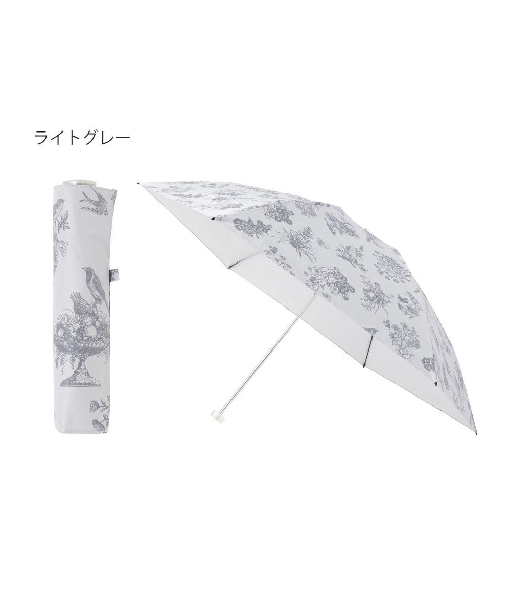 MOONBAT Fuwacool(フワクール) フワクールホワイト 晴雨兼用日傘 折りたたみ傘 トワルドジュイ 軽量 一級遮光／遮熱／UV ライトグレー