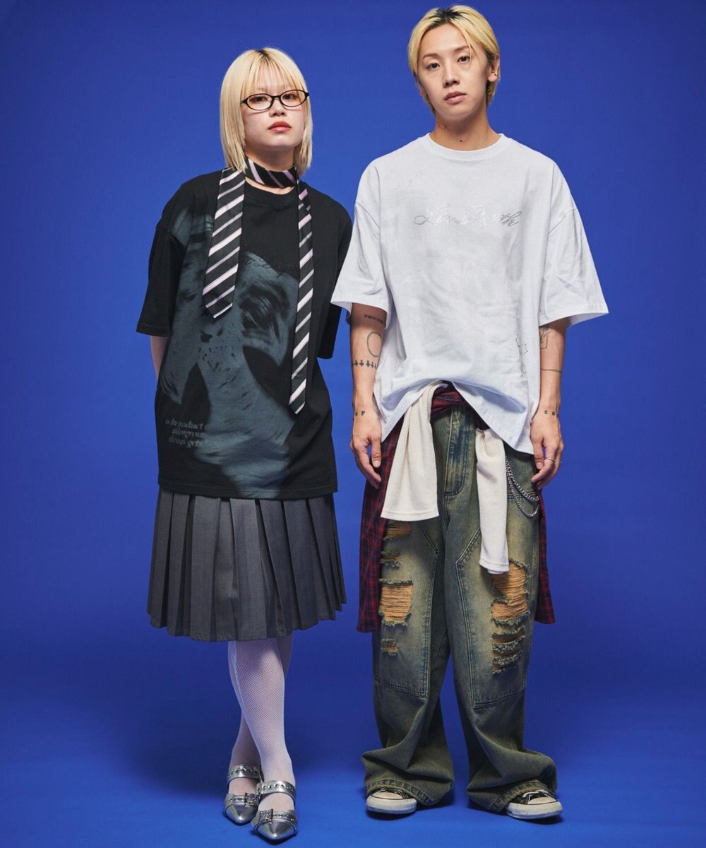 WEGO 【ユニセックス着用ITEM】ラインストーングラフィックT（SS） 