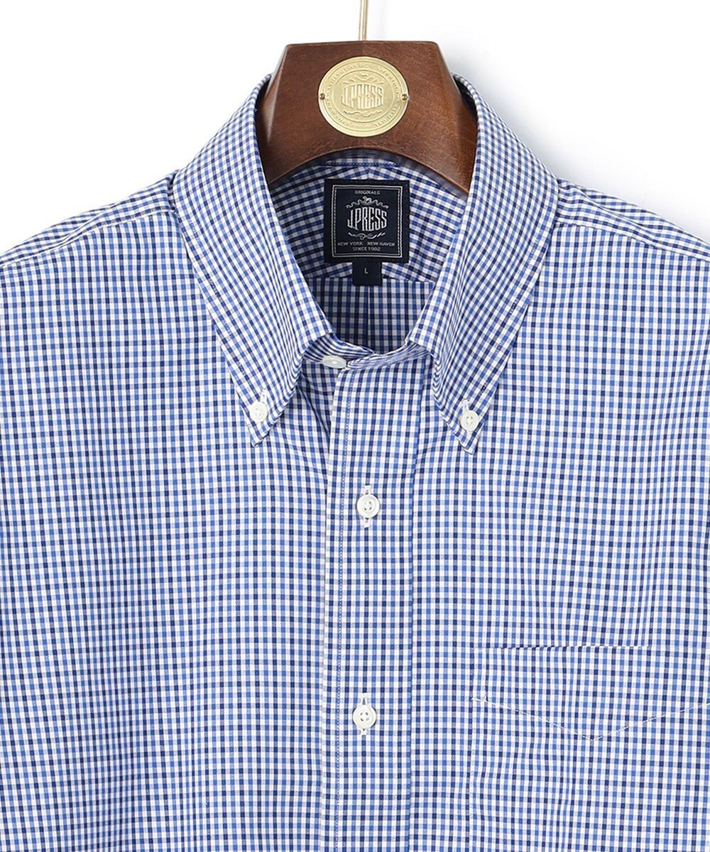 J.PRESS MEN 【PREMIUM PLEATS / 形態安定】ピンオックス カラーミックスギンガム / B.D. 