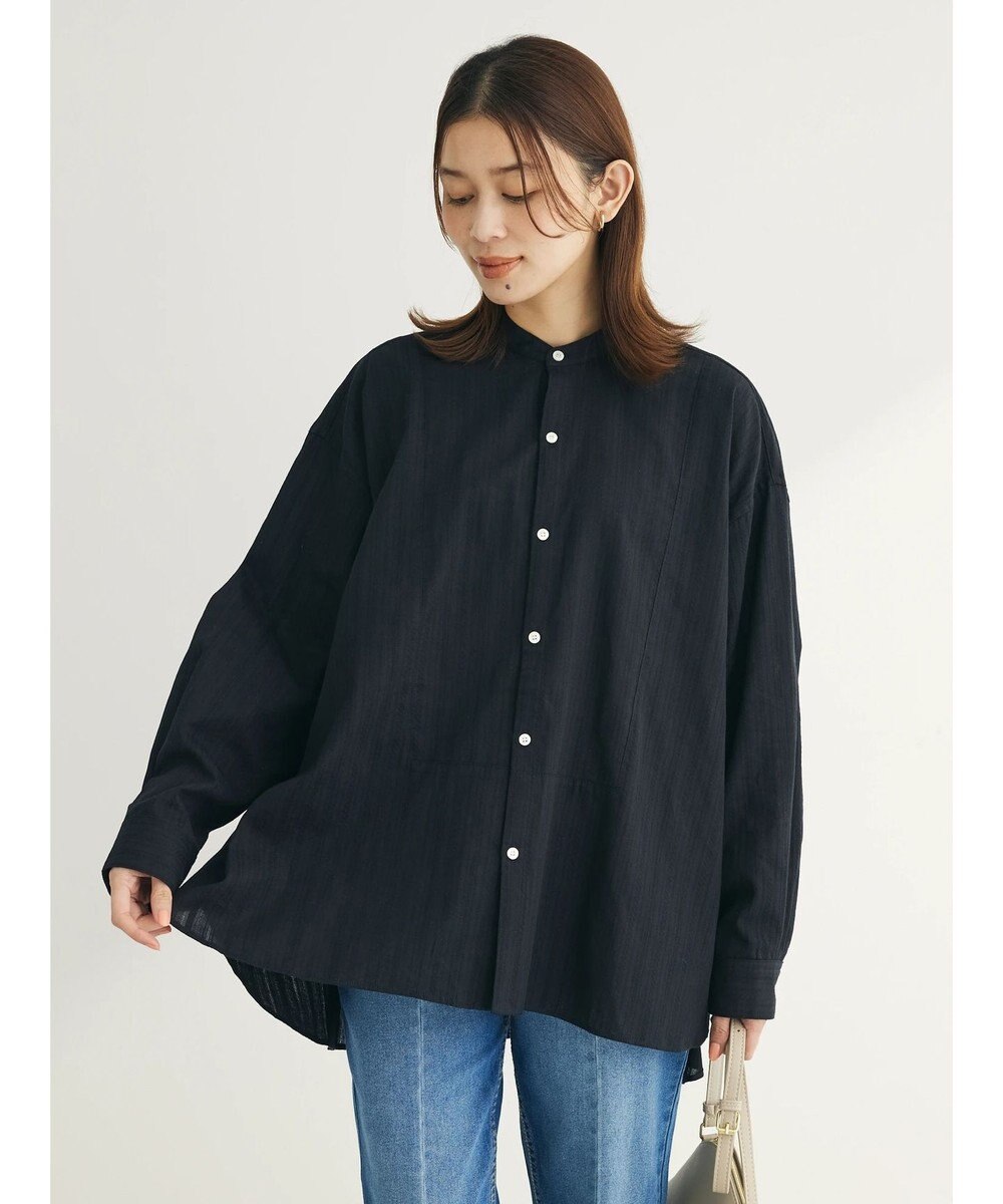 Green Parks カラミバンドカラーシャツ 