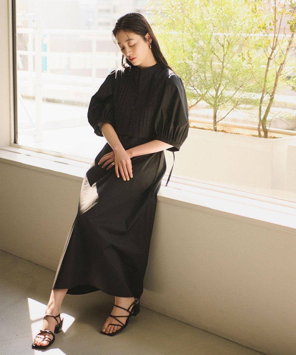 #Newans 【洗える】ピンタックベストコンビワンピース 