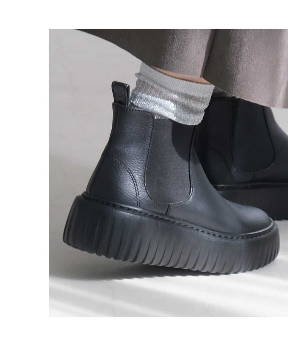 Pointer 日本製 本革厚底サイドゴアブーツ 