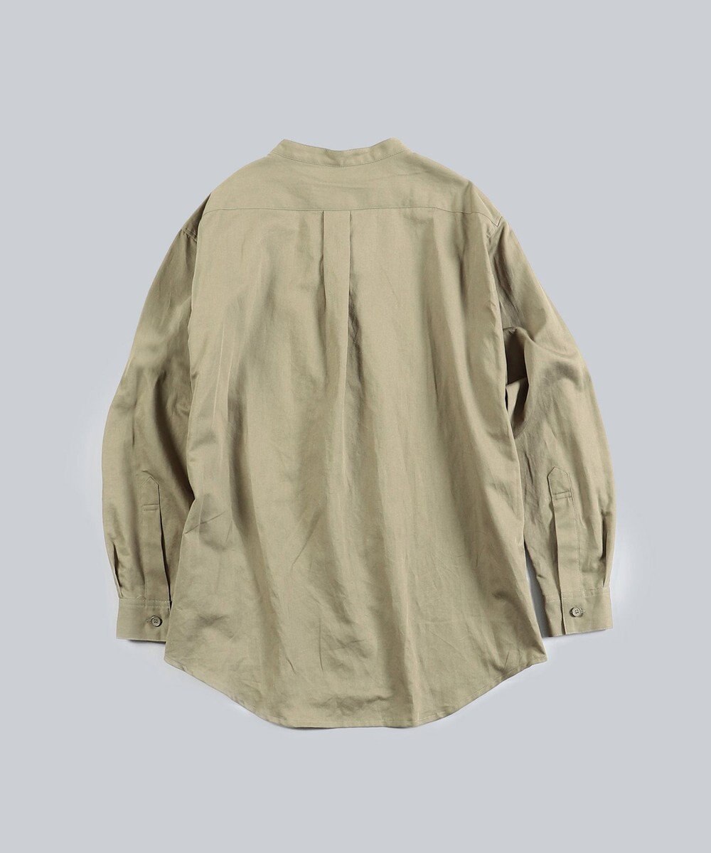 WHITE MAILS 【UNISEX】COTTON PAPER SOFT TWILL バンドカラーシャツ 