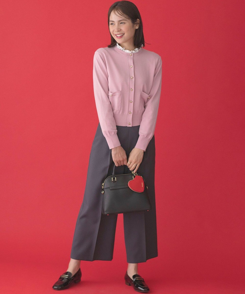 組曲 ハートボタン ニットカーディガン 