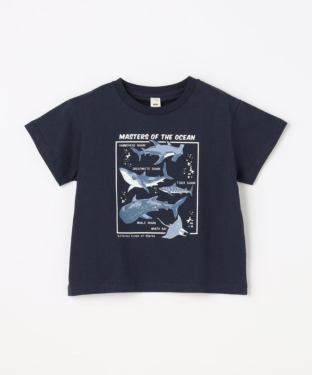 ANY KIDS 【洗濯機可能】サメプリント 半袖Tシャツ 