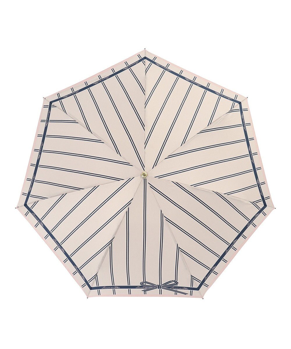 MOONBAT 【雨傘】ランバン オン ブルー(LANVIN en Bleu) リボンストライプ 折りたたみ傘  楽々開閉 クイックアーチ 